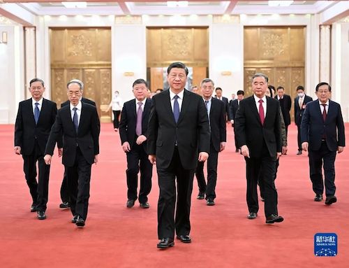 2022年1月29日，习近平等中央领导在北京人民大会堂同党外人士欢聚一堂，共迎佳节。新华社记者 谢环驰摄
